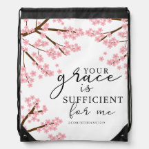 Your Grace is Sufficient Bible Cherry Blossoms