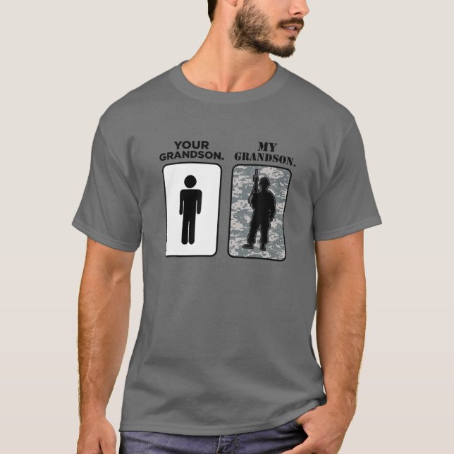 Your Grandson, My Grandson Military Grandma Army G T-Shirt (Front)