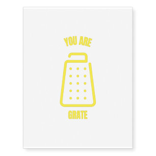 Your grate funny cheese pun jokes grater temporary tattoos