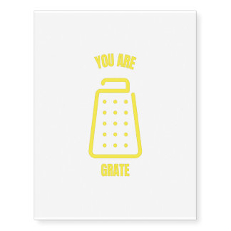 Your grate funny cheese pun jokes grater temporary tattoos
