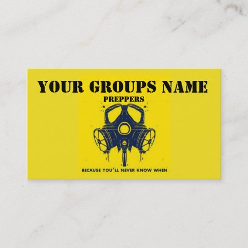 YOUR GROUPS NAME BUSINESS CARD