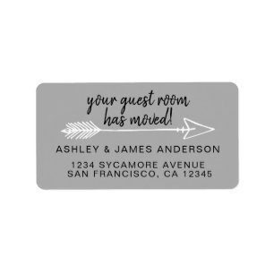 Your Guest Room Has Moved Gray New Address Label