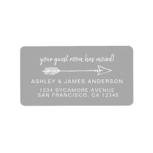 Your Guest Room Has Moved Gray New Address Label