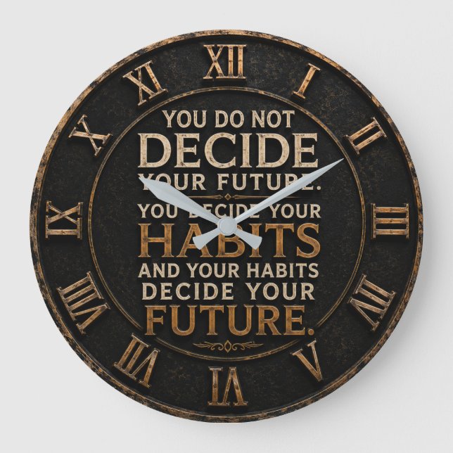 Your Habits Decide Your Future Gym Decor Large Clock (Front)