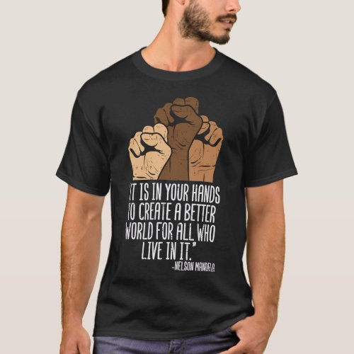 Your Hands Create Better World Black Lives Matter  T_Shirt