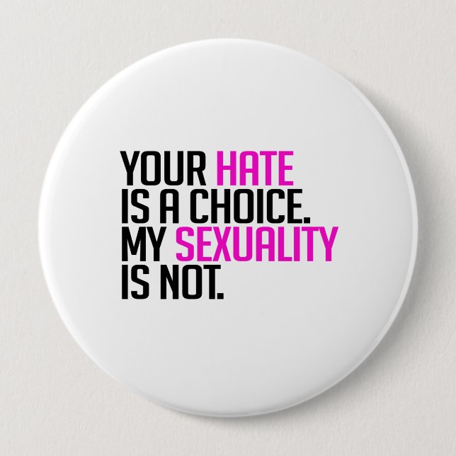 Your Hate is a choice Pinback Button (Front)