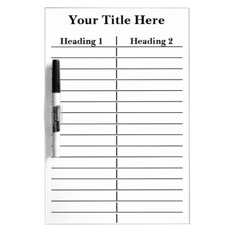 Your Heading Two Column Dry Erase Boards