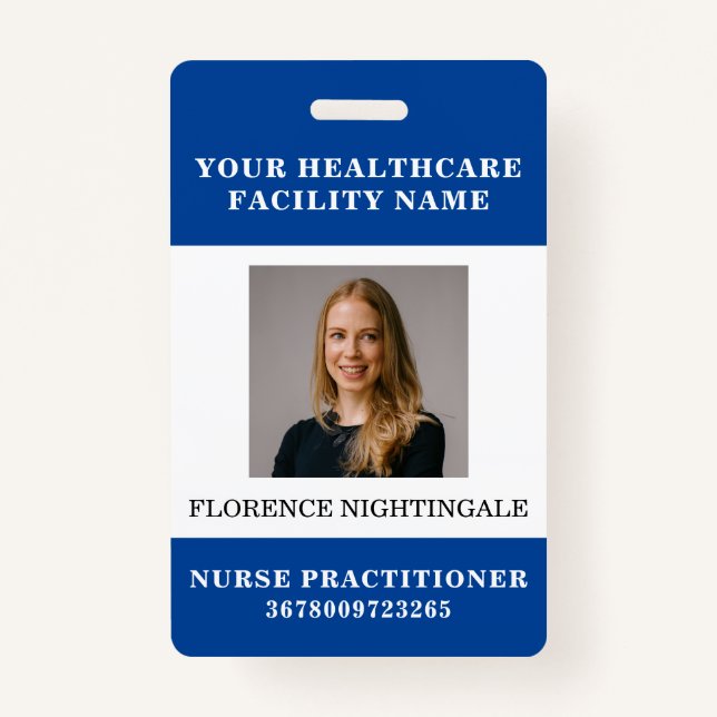 Your Health Care Company Employee Photo Badge (Front)