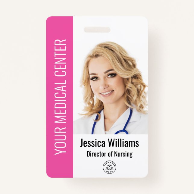 Your Health Care Company Logo Photo Badge (Front)