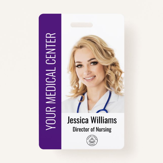 Your Health Care Company Logo Photo  Badge (Front)