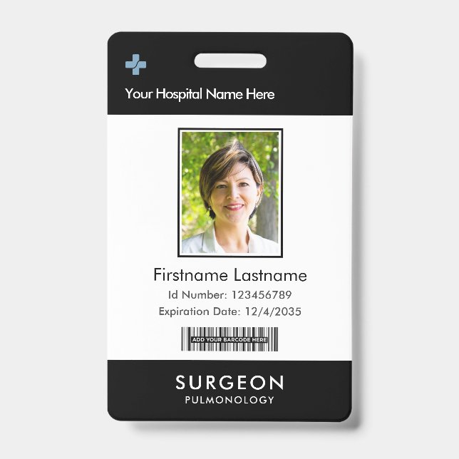 Your Health Care Company Logo  Photo Clip Name Badge (Front)