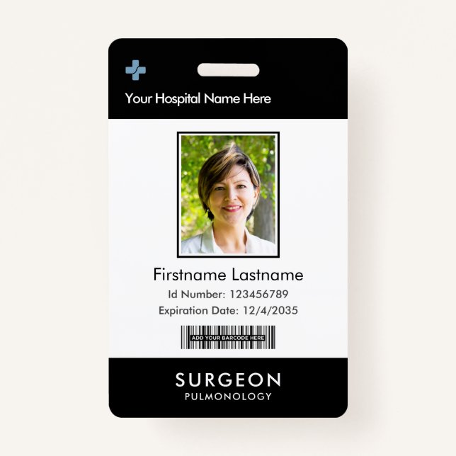Your Health Care Company Logo  Photo Clip Name Badge (Front)