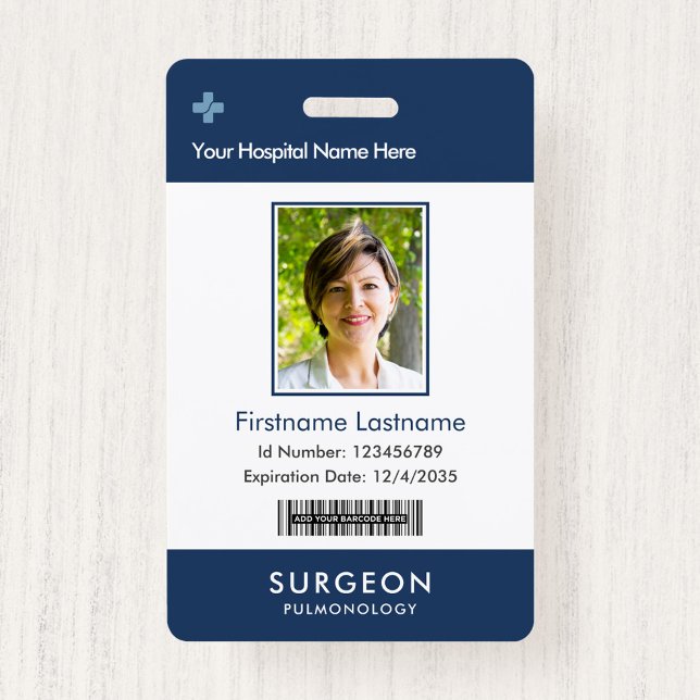 Your Health Care Company Logo  Photo Clip Name Badge (custom badges)