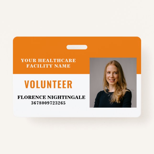 Your Health Care Company Photo Volunteer Badge (Front)