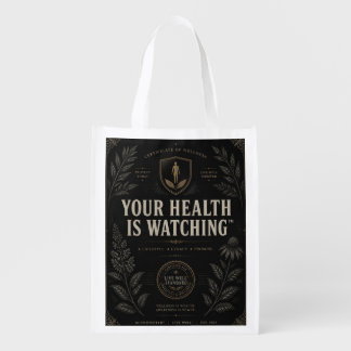 Your Health Is Watching™ | Premium Wellness & Heal Grocery Bag