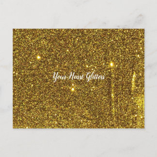 Your Heart Glitters Gold Glitter Postcard