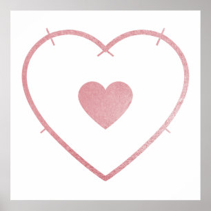 Your Heart in my Heart Blush Pink Foil Poster