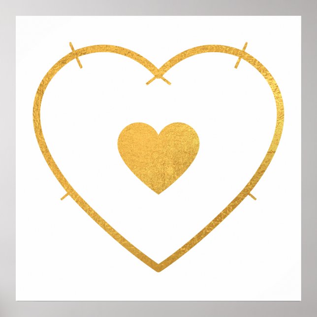 Your Heart in my Heart Yellow Gold Foil Poster (Front)