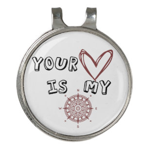 Your Heart is my Compass Eraser Golf Hat Clip
