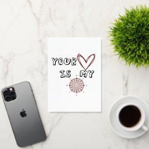 Your Heart is my Compass Foil Greeting Card