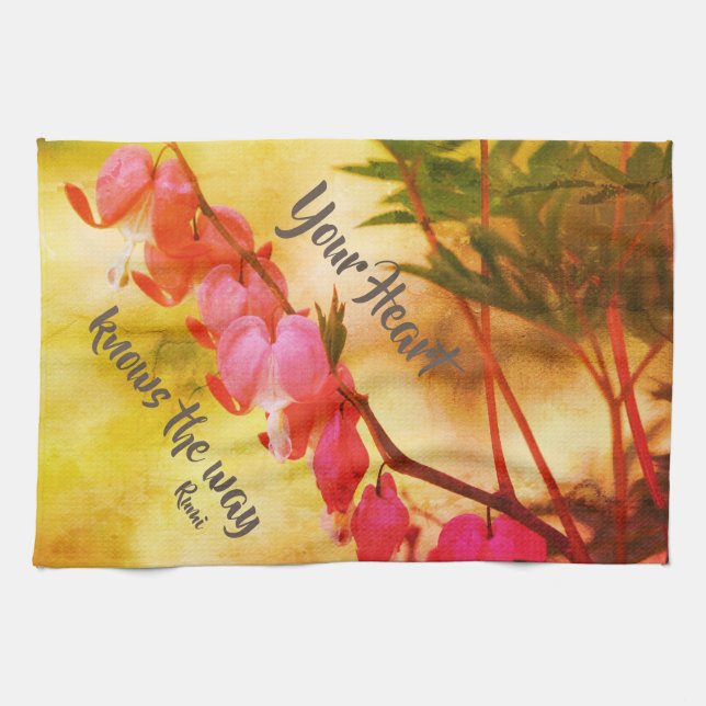 Your Heart Knows Bleeding Hearts Inspirational  Kitchen Towel (Horizontal)