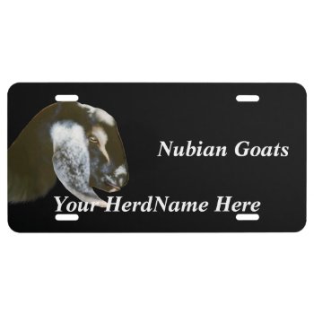 Your Herd Name Nubian Goats Drawing License Plate by getyergoat at Zazzle