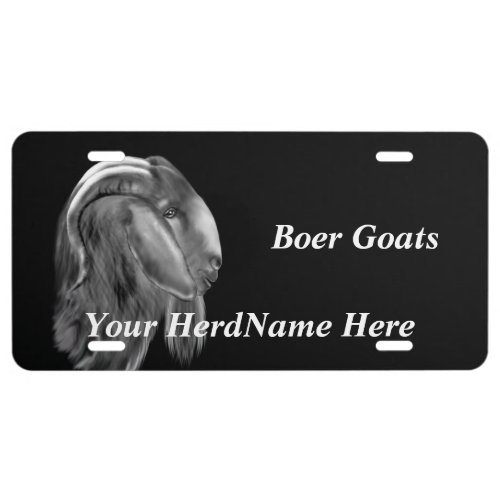 YOUR HERDNAME Boer Goats Sketch License Plate