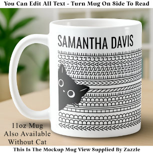 Your Hidden Message & Name, Cat Lover Coffee Mug