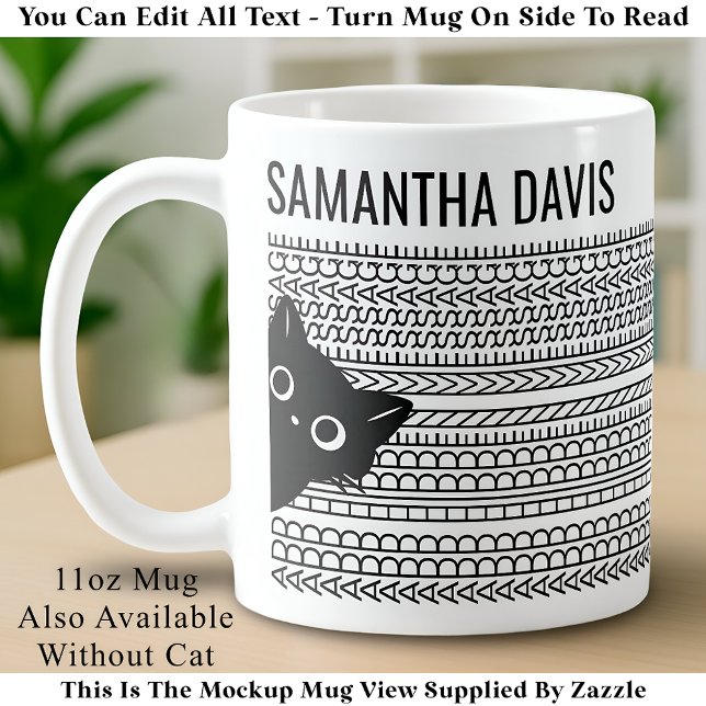 Your Hidden Message & Name, Cat Lover Coffee Mug (Creator Uploaded)