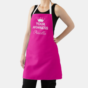 Your Highness funny pink princess crown cooking Apron