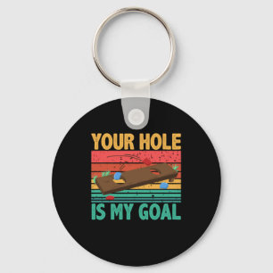 Your Hole Is My Goal Cornhole Team Bean Bag Lover Keychain