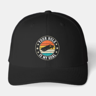 Your Hole Is My Goal Retro Cornhole Player Hat