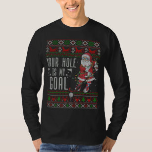 Your Hole My Goal Santa Playing Golf Ugly Sweater