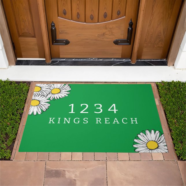 Your Home Number Personalized Custom Daisy Flower Doormat (Outdoor)