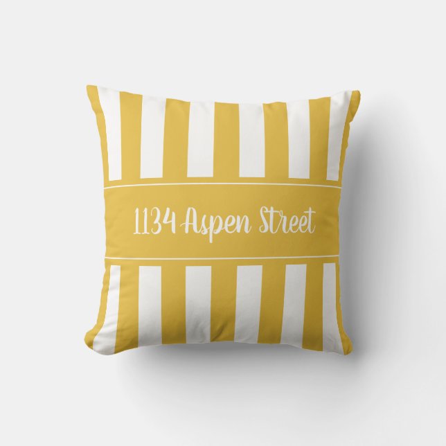 Your Home Street Mustard Striped Throw Pillow (Front)