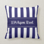 Your Home Street Navy Striped Throw Pillow