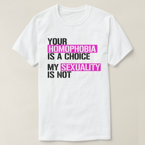 Your Homophobia is a choice T_Shirt