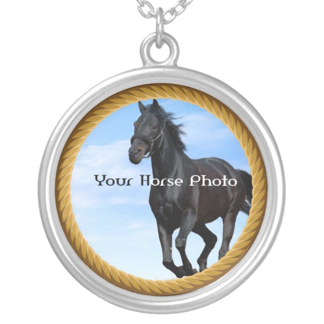 Your Horse Photo in Rope Frame Necklace (Front)