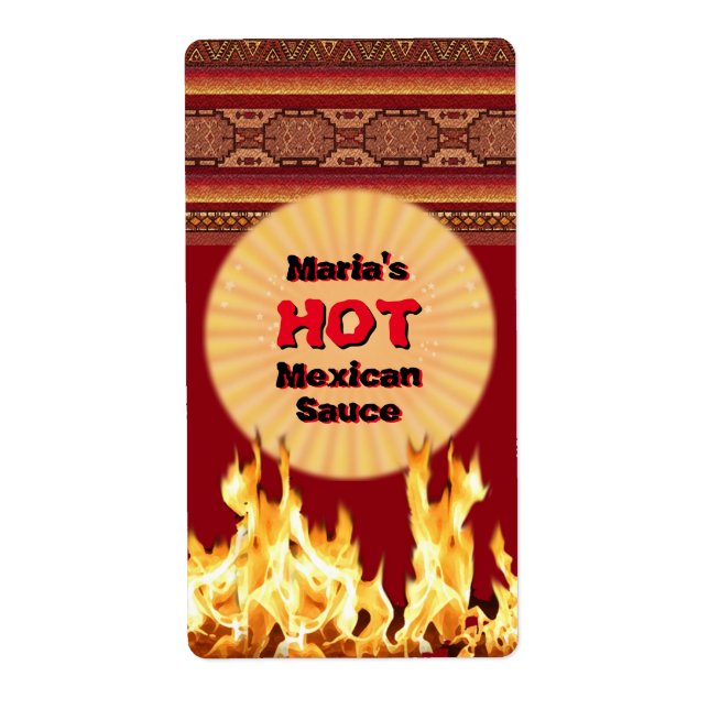 Your Hot Mexican Sauce (customizable) Label (Front)