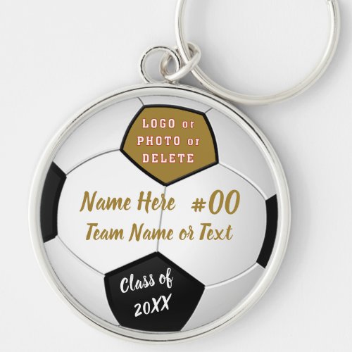 Your Image and Text Senior Gift Ideas for Soccer Keychain