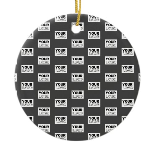 Your Image Design or Business Logo Tiled | Grey Ceramic Ornament