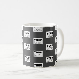 Your Image Design or Business Logo Tiled Grey Coffee Mug