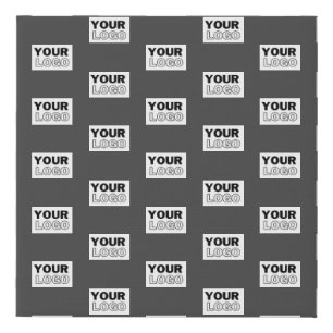 Your Image Design or Business Logo Tiled Grey Faux Canvas Print