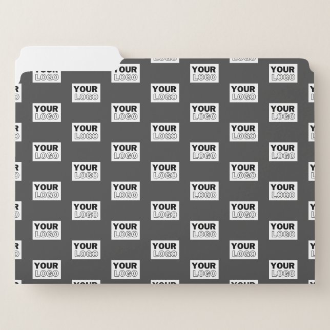 Your Image Design or Business Logo Tiled | Grey File Folder (Front Left)