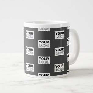 Your Image Design or Business Logo Tiled Grey Giant Coffee Mug