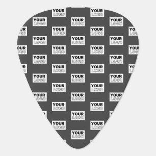 Your Image Design or Business Logo Tiled   Grey Guitar Pick