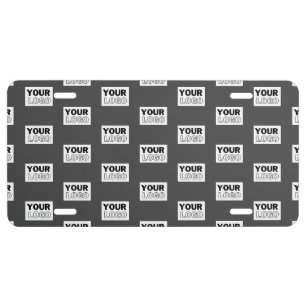 Your Image Design or Business Logo Tiled Grey License Plate