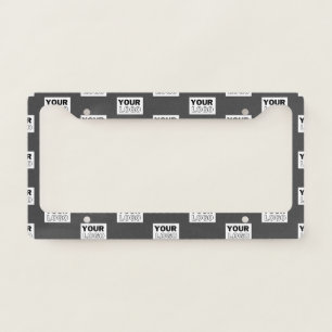Your Image Design or Business Logo Tiled Grey License Plate Frame
