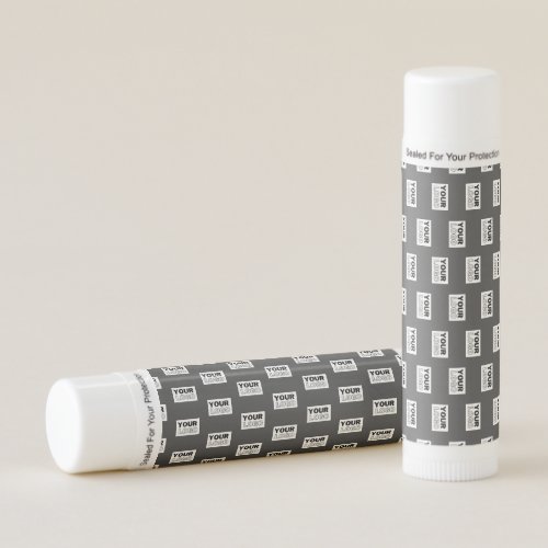 Your Image Design or Business Logo Tiled  Grey Lip Balm