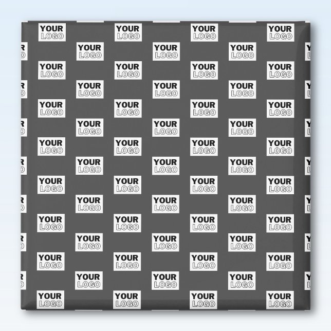 Your Image Design or Business Logo Tiled | Grey Magnet (Creator Uploaded)